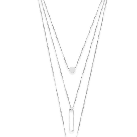 Triple layer Silver Necklace - Picture 3 of 6